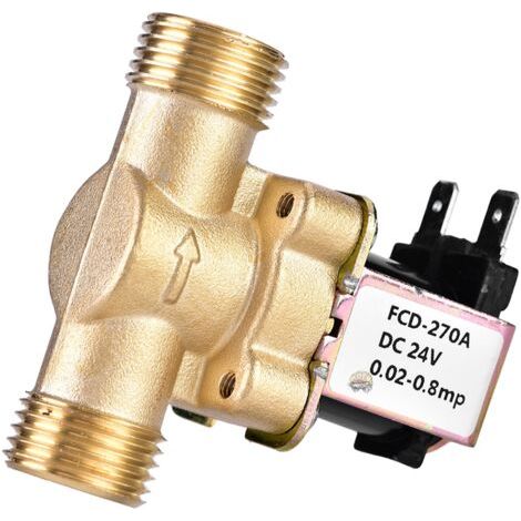Elprico Électrovanne électrique en Laiton, 1/2 "électrovanne d'eau normalement fermée DC 24V, électrovanne magnétique électrique pour Le contrôle de l'eau. (1/5)