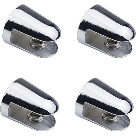 Lot de 4 supports d'étagère en verre antidérapants - Support d'étagère en verre - Fixation murale en alliage de zinc - Pince pour verre ou étagères (1/3)