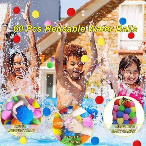 Jeu de Water Polo 60 pièces multicolore - Accessoire de jeux de piscine pour l'été, ensemble de 60 éléments pour s'amuser dans l'eau (1/4)