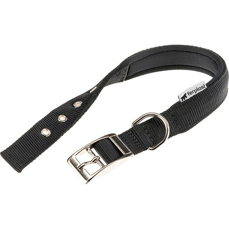Ferplast DAYTONA C Collare in nylon con soffice imbottitura - in vari colori e misure. Variante C25/45 - Misure: A: 37-45 cm B: 25 mm - Nero