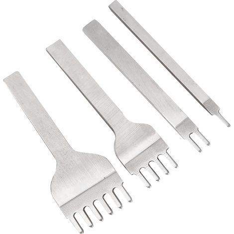 Outil de perforation du cuir à 4 trous (6 mm) - 1+2+4+6 dents - Idéal pour le bricolage et la couture du cuir. (1/5)
