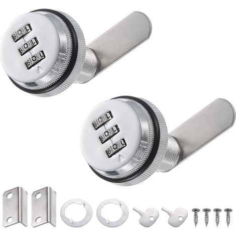 Verrou à Came Combiné 1-1/8" pour Tiroir en Bois Argent (1/5)
