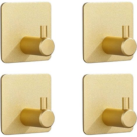4 Pack Self Adhesive Suction Cup Hooks (Gold) (1/5)