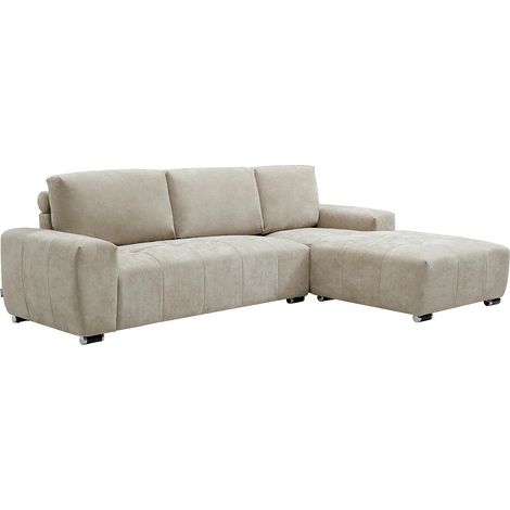 Canapé d'angle droit en tissu beige MICHELIA (1/5)