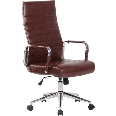 Fauteuil de bureau en synthétique bordeaux avec assise rembourrée pivotant 100000887 (1/5)