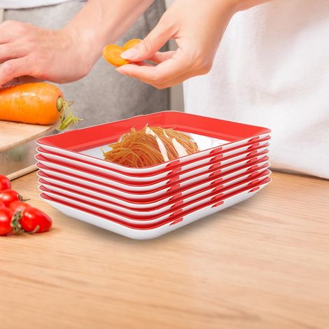 Lot de 8 boîtes à charcuterie, réutilisables, empilables, conservation des aliments, conservation du réfrigérateur, convient pour le stockage de viande, fruits et légumes, dimensions : 30 cm (1/5)