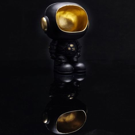 Statue - HOME DECO FACTORY - Astronaute - Vide-poche - Noir et Or