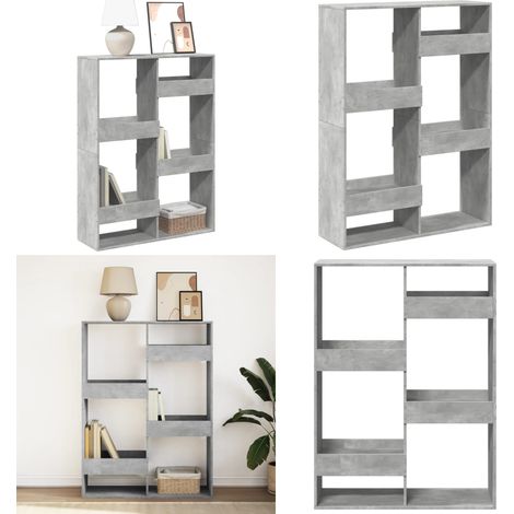 vidaXL Bibliothèque gris béton 100x33x135 cm bois d'ingénierie (1/5)