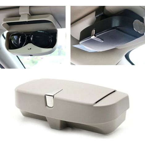 Boîte de Lunettes de Soleil de Voiture， Organisateur de Lunettes de Pare soleil de Voiture Universel Noir Support de Boîtier de Lunettes de Soleil Portable en ABS pour Automobile.