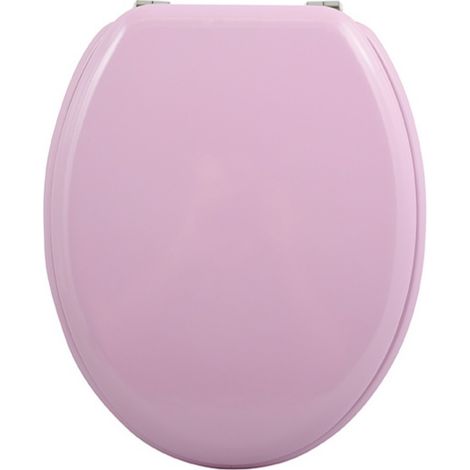 MSV – Abattant wc MDF rose poudré – Charnières inox – Surface hygiénique facile à nettoyer – Dimensions 43/45x37x5,6cm