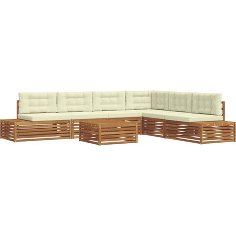 Outdoor Sofa Set with Cushion 7 Piece Natural and Cream vidaXL (1/5)