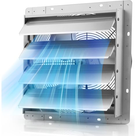 VEVOR 413 mm Abluftventilator mit Lamellen Industrie Wandventilator 72 W, Wandlüfter für Garage Gewächshaus Werkstatt, Stahlgehäuse, 3862 m³/h Lüftung, 1350 U/min Motor, Leiser Betrieb, Wandmontage (1/5)