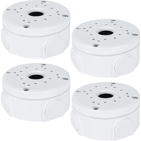 Lot de 4 boîtes de jonction pour appareil photo, hémisphérique cachée, support pour webcam, caméra de surveillance, caméra Bullet et panneau solaire, installation intérieure et extérieure, plastique (1/5)