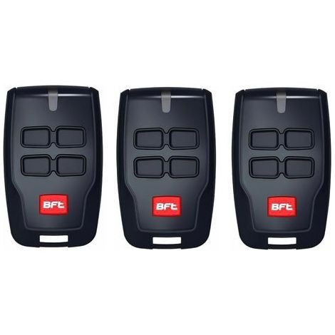 Pack de 3 télécommandes BFT Mitto B RCB04 – 4 canaux – Fréquence 433,92 MHz – Alimentation 12V – Dimensions 62x38x14 mm