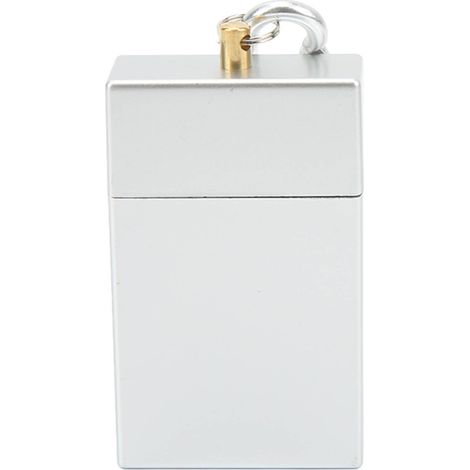 Cendrier de poche mini portable en acier inoxydable avec mousqueton alpinisme, porte-mégots pour extérieur voyage argent (1/5)