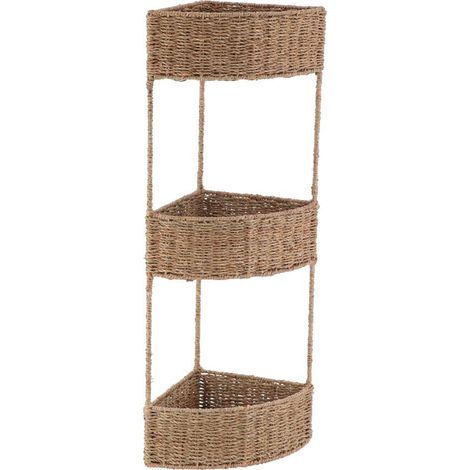 Etagere d angle 3 paniers en matiere vegetale/metal - naturel - Tendance (1/2)