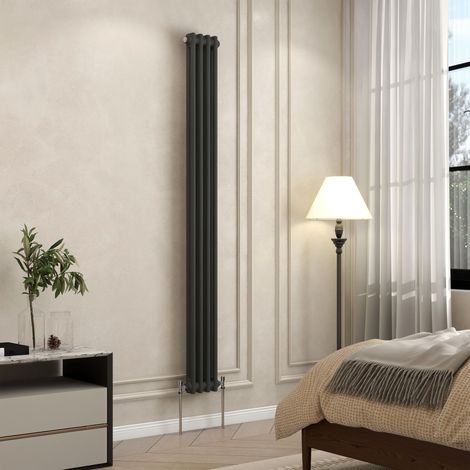 AVER-GROWTH 2 Column Traditional Cast Iron Style Radiator Anthracite 1800x200mm (1/5)