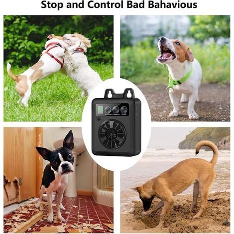 Smart Anti Bark Device for Dogs Indoor/Outdoor 3 Levels Adjustable Rechargeable Pet Behavior Training Tool