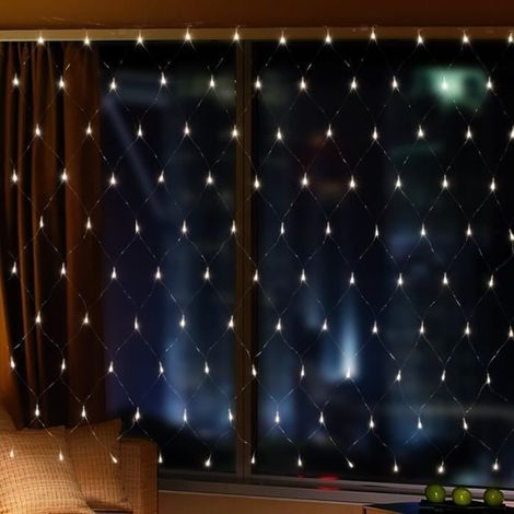 1 pièce Guirlande Lumineuse Filet 200 LED, Blanc Chaud, Rideau Lumineux 2 m x 3 m, Décoration Intérieure/Extérieure pour Mariage et Noël