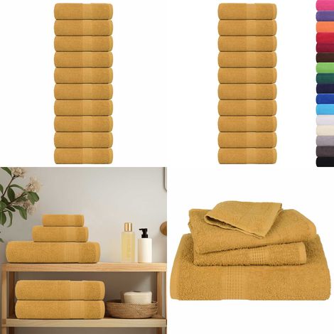 vidaXL Seiftücher 10 Stk. Golden 30x30 cm 360 g/m² 100% Baumwolle (1/5)