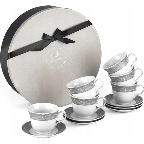 Kaffee- und Teetassen-Set (250 ml x 6) – Elegantes Geschenkset