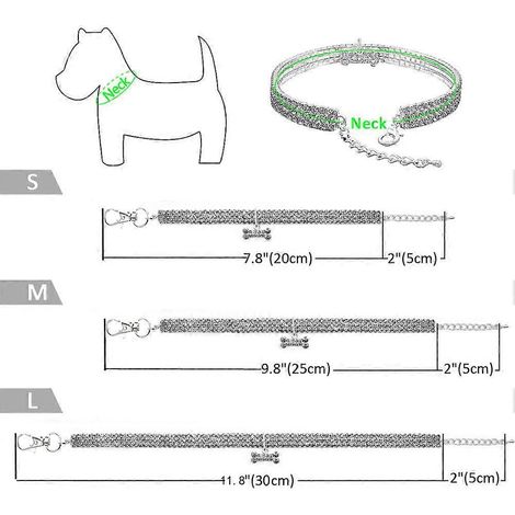 Collier pour chien avec strass, lot de 3 colliers élastiques roses avec pendentif (1/5)