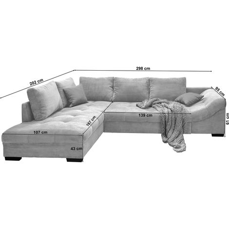 Mömax Wohnlandschaft Alvito Cognac Cord (1/5)