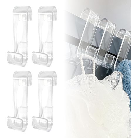 4-teiliges Set runder Heizkörperhaken, Heizkörperhaken für Badezimmer, Handtuchhalterhaken, Handtuchhaken für Heizkörperablagen, passend für alle Standardheizkörper, transparent (1/5)