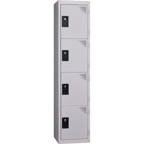 PROVOST - Vestiaire multicases monobloc 1 colonne - 4 cases en acier gris