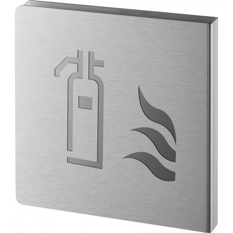 Pittogramma estintore in acciaio inox spazzolato 120 x 120 mm – THIRARD (1/2)
