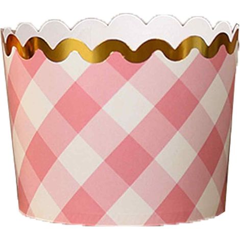 Rosa Cupcake-Förmchen, Standardgröße, mit goldenen Punkten, 50er-Packung, ideal für eine Babyparty oder einen Geburtstag.