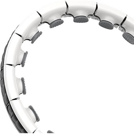 Intelligenter Taillenring mit 16 Knoten, abnehmbar und verstellbar, schlankmachender und formender Trainingsring für Erwachsene, weiß. (1/5)