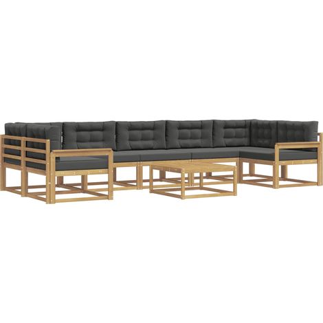 Conjunto de sofás de exterior 6 uds. Blanco y Antracita vidaXL (1/5)