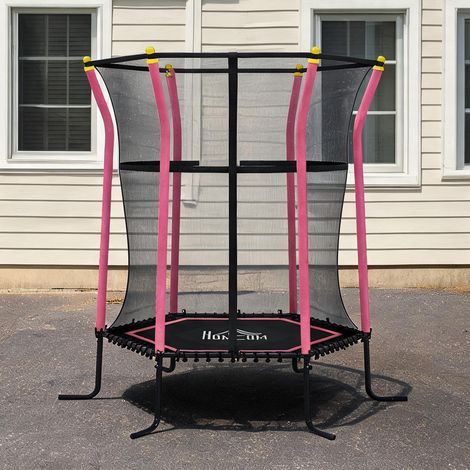 Trampoline enfant 163 cm avec filet de sécurité et porte zippée (1/5)