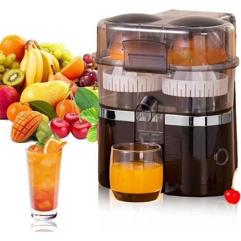 1 unité presse-agrumes électrique, double tête avec fonction de coupe intégrée, 200 W, jus rapide en 20 secondes, idéal pour petit-déjeuner et brunch (1/5)