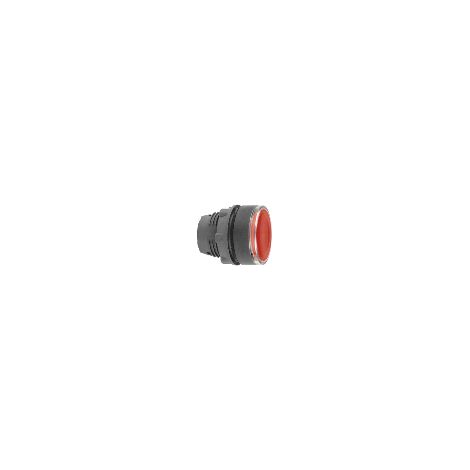 Tête de bouton-poussoir lumineux diamètre 22 rouge affleurant avec garniture en plastique (1/3)