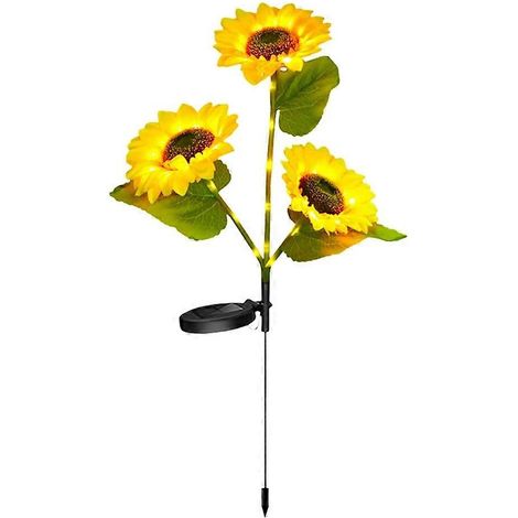 Lampe solaire tournesol et branches lumineuses, tuteurs de tournesol, lampe de jardin LED étanche à insérer dans le sol (1/5)