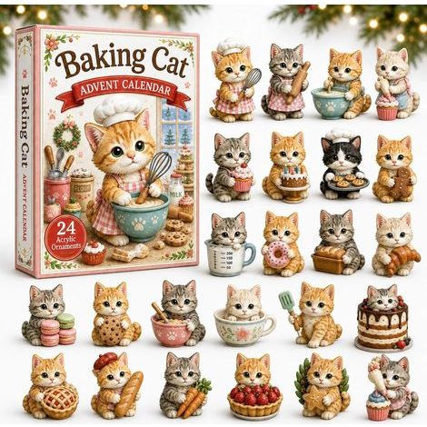 Niedlicher Katzenkoch-Adventskalender 2026 – 2D-Überraschungsbox