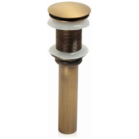 Robinet d'évier monobloc push-pull pop-up clicker build plug sans trop-plein (laiton antique)dengyank (1/5)
