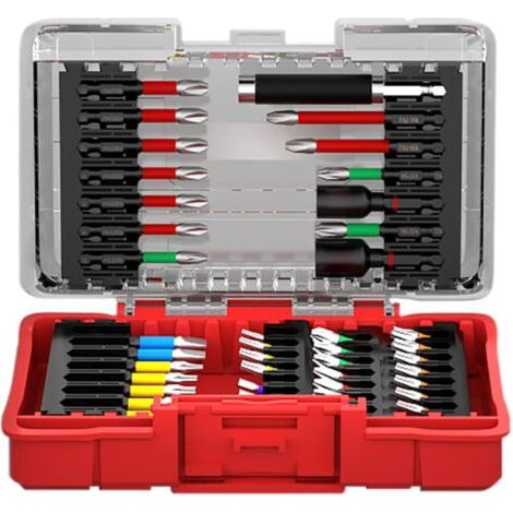 Jeu de Douilles de Vis - 42-en-1 avec Adaptateur & Accessoires Adaptateur Magnétique avec Prolongateur, Manchons Arc-en-et Douille Antidérapante pour Automobile, Bricolage, (1/5)