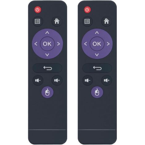 Télécommande universelle sans fil 2 pièces pour décodeurs TV MXQ, H96 Mini, H603, A5X Max, H96 Max, RK3328, RK3318, X88 Pro S/T/X3, H6 – Compatible avec Android TV Box – Fonctionne avec piles (sans ba