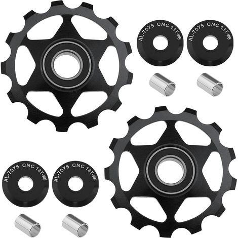 Lot de 2 poulies de roue jockey 13T compatibles avec 8 9 10 11 12 vitesses (1/5)