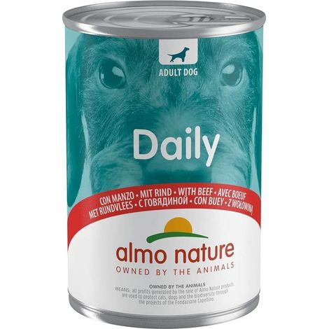 alimento umido per cani almo nature "daily" con manzo 400 gr