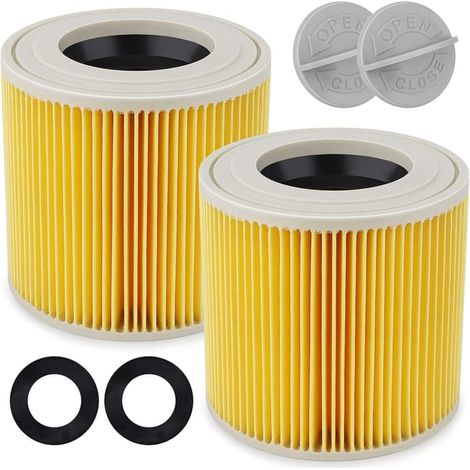 Filtre pour aspirateur - Compatible avec les aspirateurs Kärcher WD2, WD3, WD3P, A2004, MV2 et MV3, lot de 2 (1/4)
