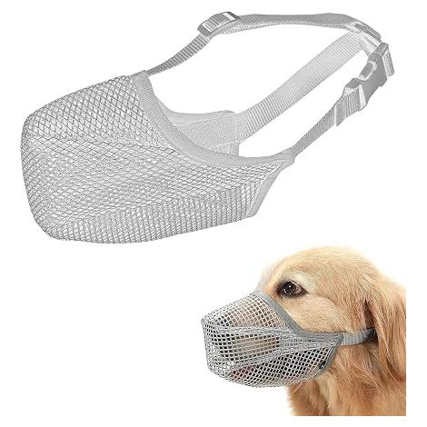 Muselière Chien Taille M, Museau en maille nylon respirant, anti-aboiement morsure et protection alimentaire pour petit chien (1/5)