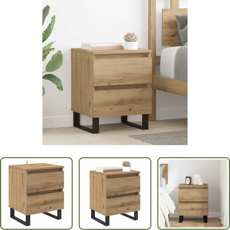 vidaXL Nachttisch Eiche - Nachttisch Artisan-Eiche 40 x 35 x 50 cm Holzwerkstoff (1/5)