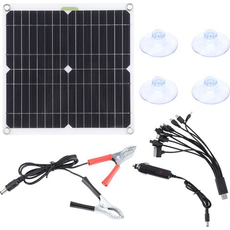 Kit de chargeur solaire portable universel 200 W pour voiture, camping-car et yacht, compatible avec téléphones et MP3. (1/5)