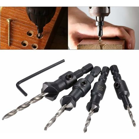 HSS-Sechskant-Kegelbohrer-Set mit verstärkter Spitze und kleinem Schraubenschlüssel (4-teilig) (1/5)