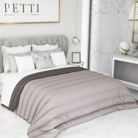 Couette, Edredon, Gris, Couette 170x260, Couette 1 Personne, Couette Lit Simple, Couette Hiver, Couette Double Face, 100% Made in Italy (1/5)