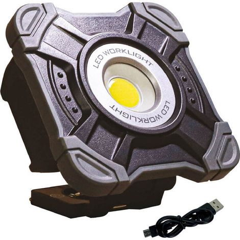Mini Projecteur LED rechargeable USB, 10W, 1000 lumens, IP54, IK07, crochet, aimant puissant, garantie 3 ans - Tibelec (1/5)